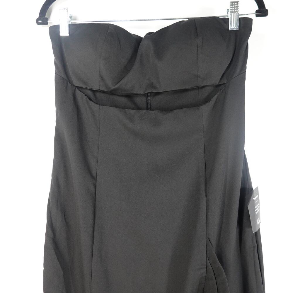 Lulus Dress Women M Fabulous Festivities Black Strapless Ruffled Cutout NEW - Picture 7 of 15